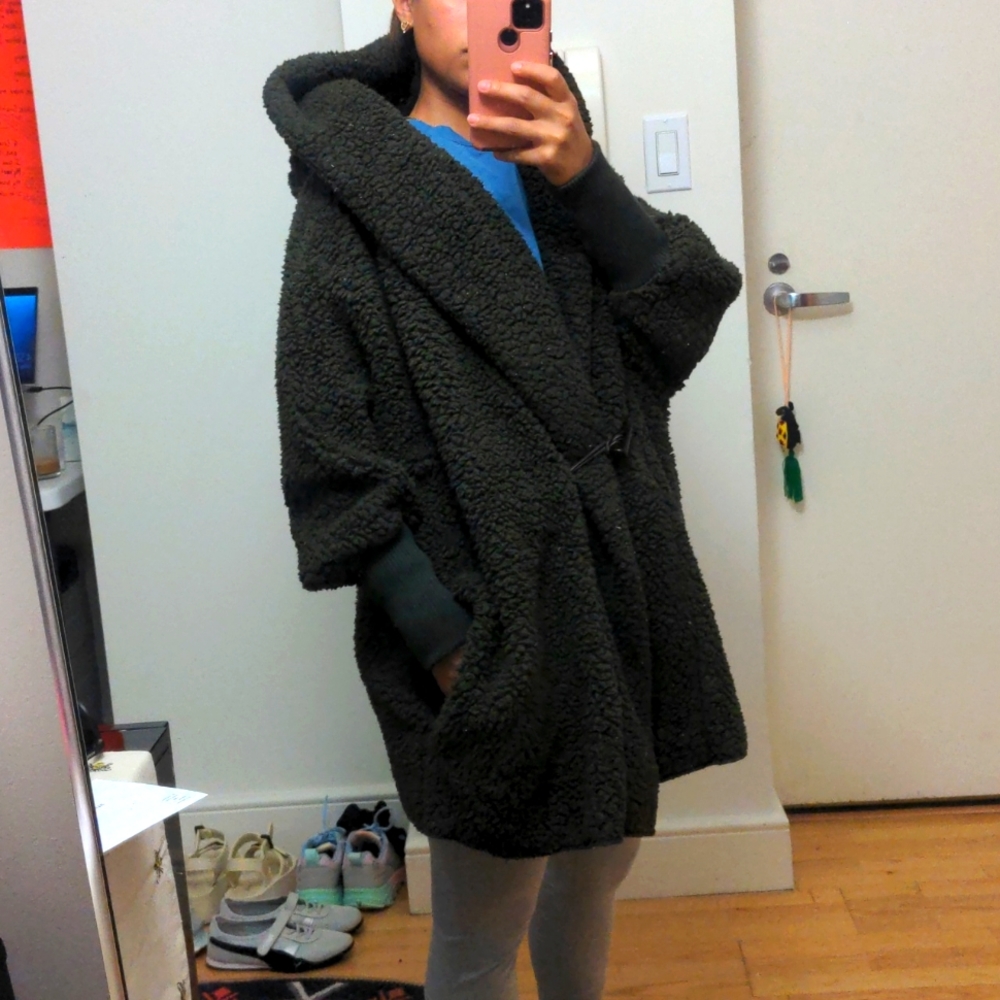 Olive Teddy Coat